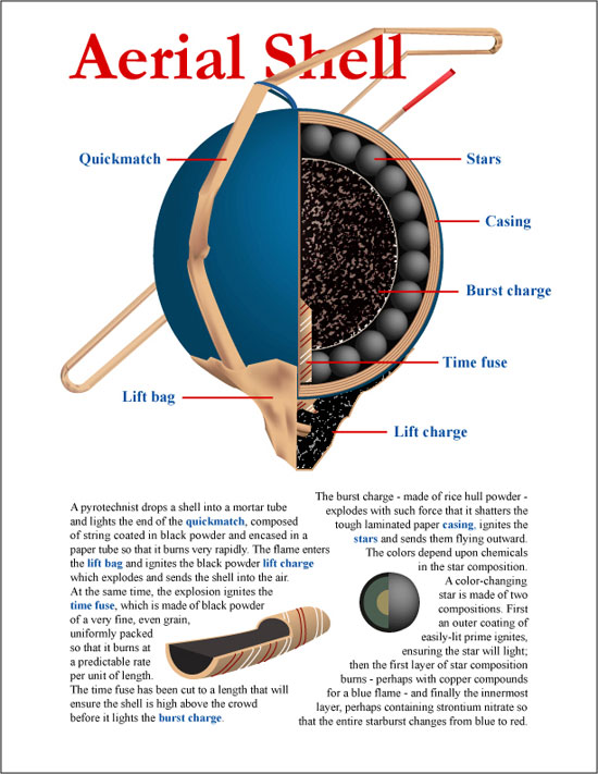 Aerial shell cut-away diagram